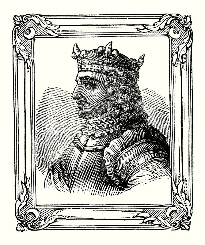 Stephen was born in 1104, crowned in 1135, and died in 1154 (engraving) بواسطة مدرسة اللغة الإنجليزية