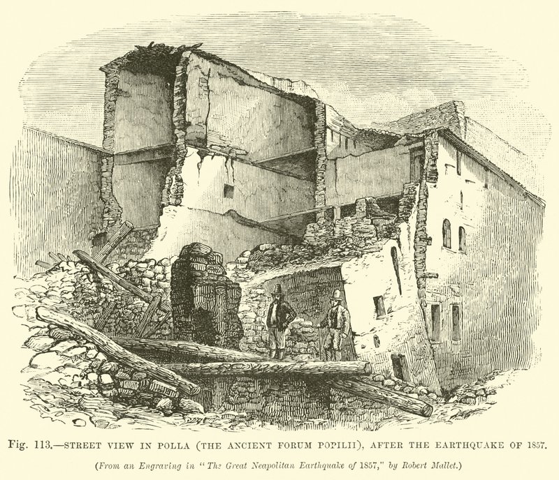 منظر الشارع في بولا (المنتدى القديم Popilii) ، بعد زلزال 1857 بواسطة مدرسة اللغة الإنجليزية