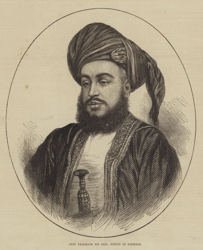 سيد برغش بن سعيد سلطان زنجبار (نقش) بواسطة مدرسة اللغة الإنجليزية