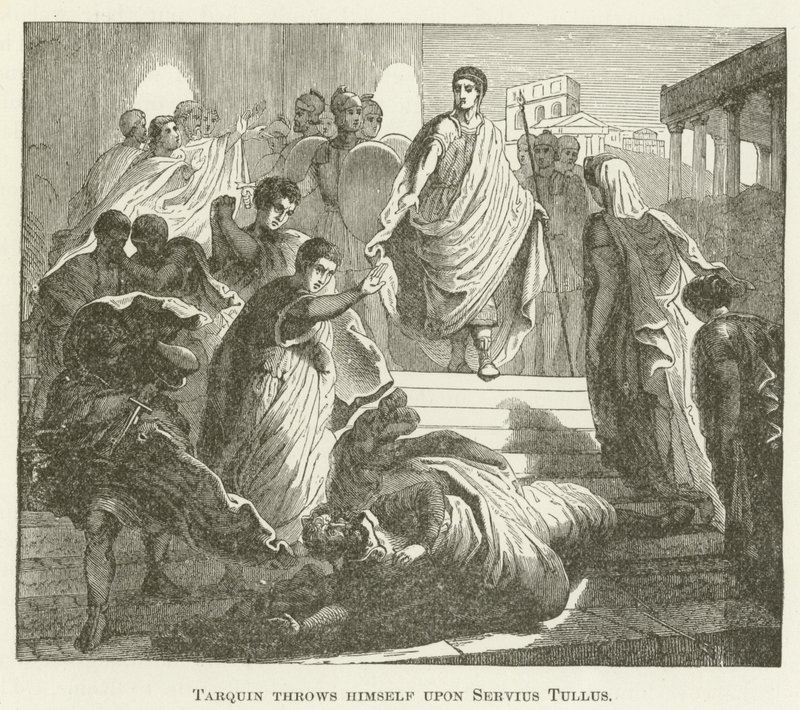 تاركوين يلقي بنفسه على Servius Tullus بواسطة مدرسة اللغة الإنجليزية
