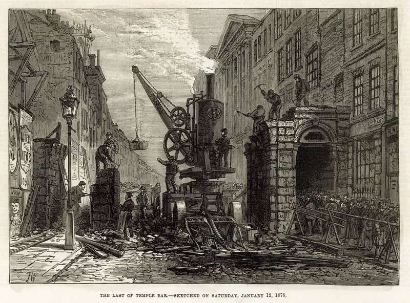 تمبل بار ، لندن. هدم ، 12 يناير 1878 بواسطة مدرسة اللغة الإنجليزية