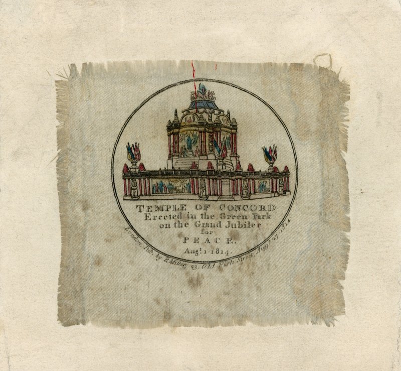 معبد كونكورد للاحتفال بسلام عام 1814 (مطبوعة على الحرير) بواسطة مدرسة اللغة الإنجليزية