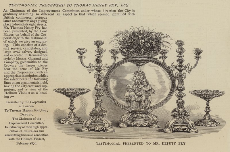 Testimonial presented to Mr Deputy Fry (engraving) بواسطة مدرسة اللغة الإنجليزية