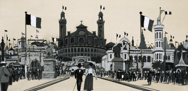 القسم الجزائري في المعرض الدولي الذي أُقيم في باريس عام 1900 بواسطة مدرسة اللغة الإنجليزية