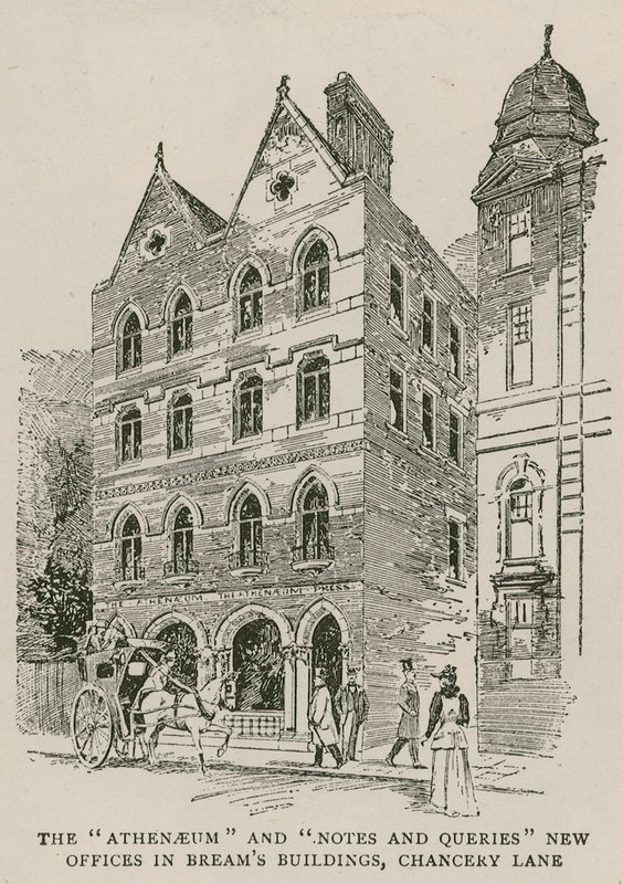 مكاتب Athenaeum و Notes and Queries الجديدة في مباني Breams ، Chancery Lane ، لندن بواسطة مدرسة اللغة الإنجليزية