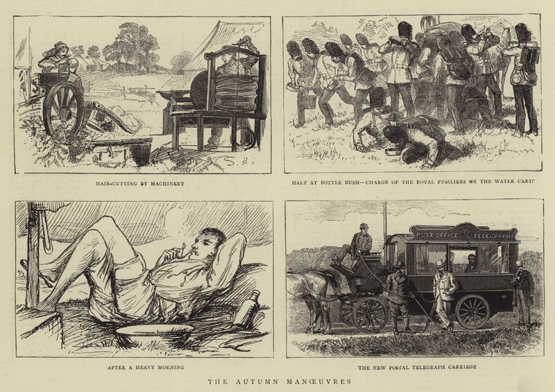 The Autumn Manoeuvres (engraving) بواسطة مدرسة اللغة الإنجليزية