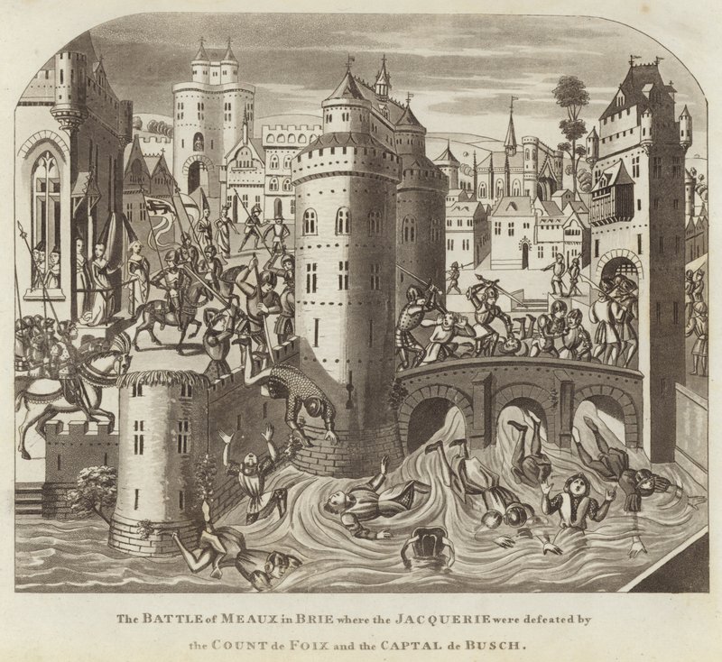 ال معركة Meaux في Brie حيث هزم Jacquerie من قبل Count de Foix و Captal de Busch بواسطة مدرسة اللغة الإنجليزية