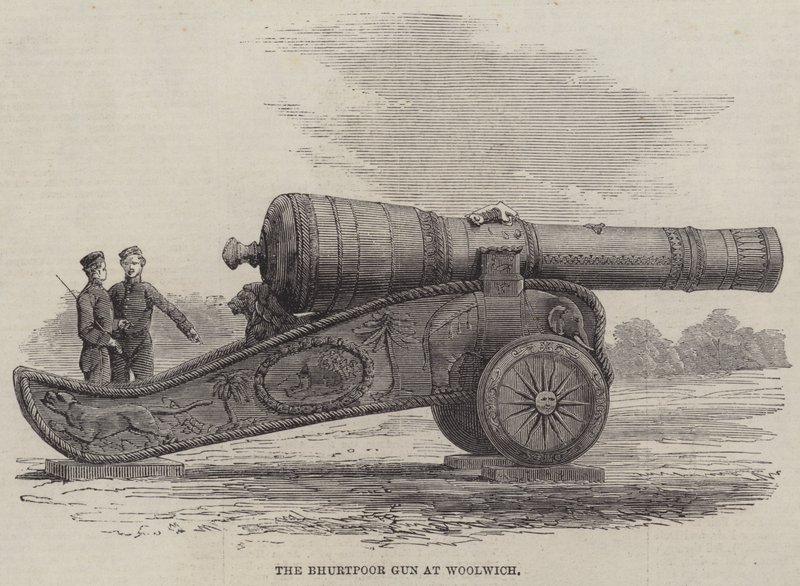 بندقية Bhurtpoor في Woolwich (نقش) بواسطة مدرسة اللغة الإنجليزية
