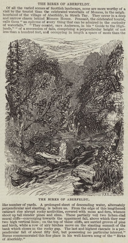 The Birks of Aberfeldy (engraving) بواسطة مدرسة اللغة الإنجليزية