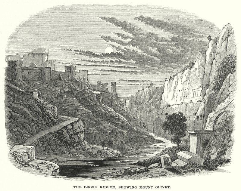 The Brook Kidron, showing Mount Olivet (engraving) بواسطة مدرسة اللغة الإنجليزية