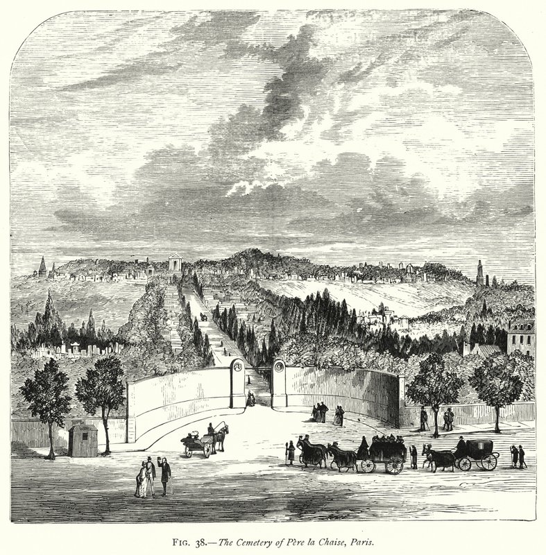 مقبرة Pere la Chaise ، باريس (نقش) بواسطة مدرسة اللغة الإنجليزية