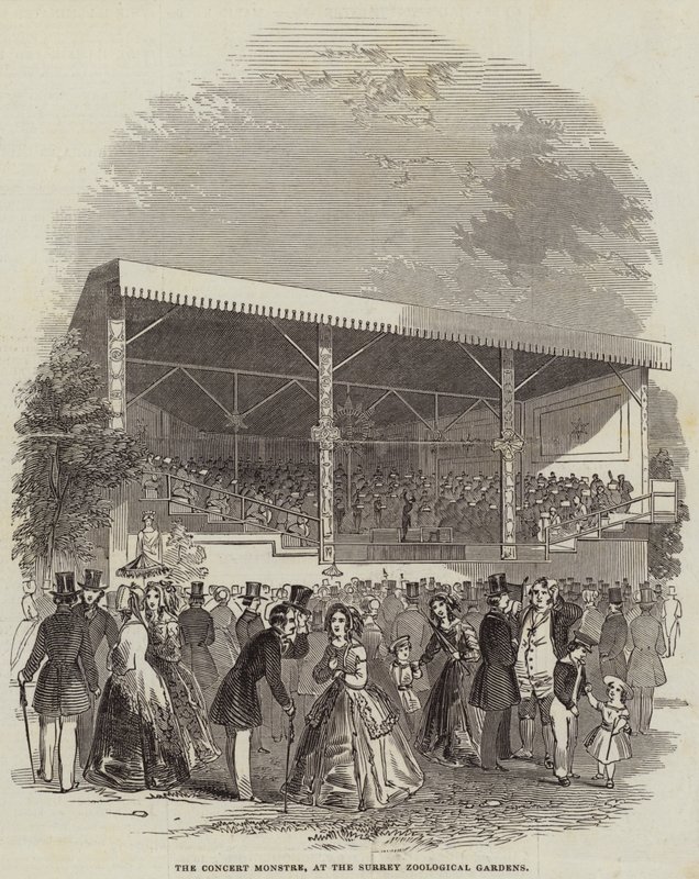 The Concert Monstre, at the Surrey Zoological Gardens (engraving) بواسطة مدرسة اللغة الإنجليزية