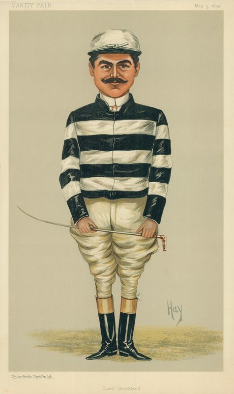 الكونت ديلا كاتينا ، الكونت ستريكلاند ، 4 مايو 1893 ، فانيتي فير كارتون بواسطة مدرسة اللغة الإنجليزية
