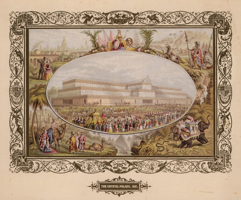 كريستال بالاس ، 1851 ، المعرض الكبير ، هايد بارك ، لندن. بواسطة مدرسة اللغة الإنجليزية