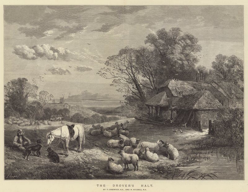 توقف Drover (النقش) بواسطة مدرسة اللغة الإنجليزية
