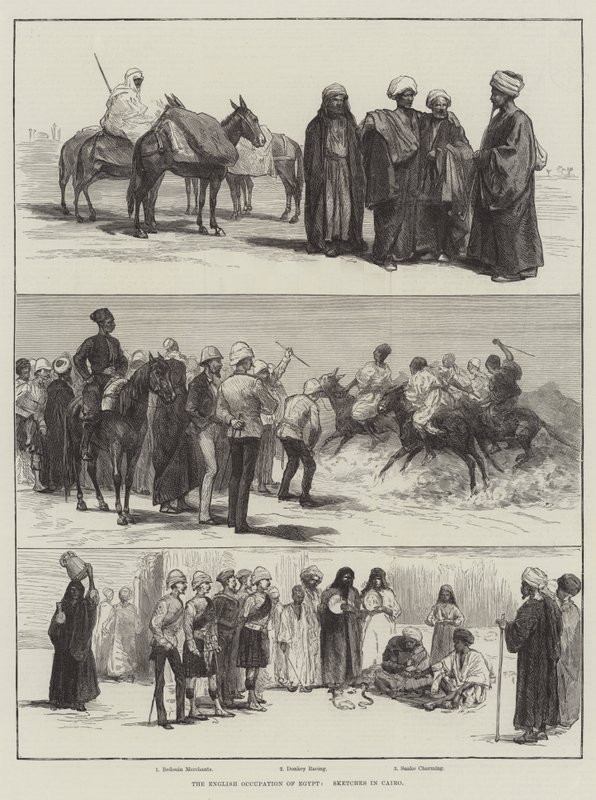 الاحتلال الإنجليزي لمصر ، اسكتشات في القاهرة (نقش) بواسطة مدرسة اللغة الإنجليزية