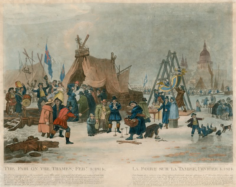 المعرض في نهر التايمز ، 4 فبراير 1814 بواسطة مدرسة اللغة الإنجليزية