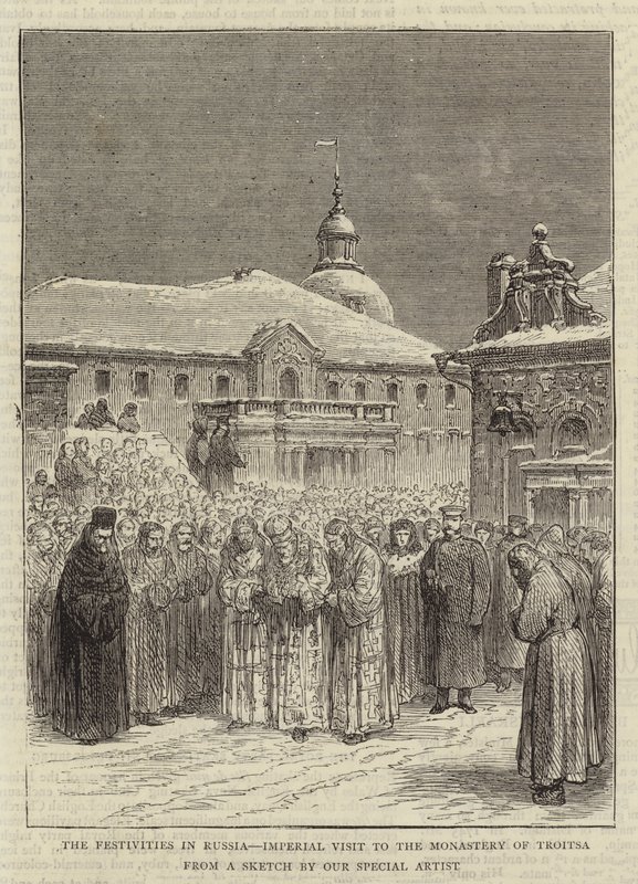 The Festivities in Russia, Imperial Visit to the Monastery of Troitsa (engraving) بواسطة مدرسة اللغة الإنجليزية
