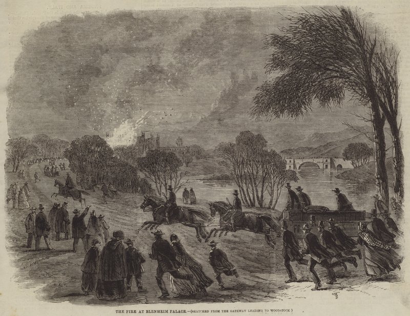 The Fire at Blenheim Palace (engraving) بواسطة مدرسة اللغة الإنجليزية