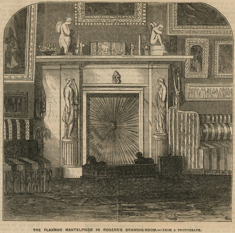 The Flaxman Mantelpiece في غرفة الرسم Rogers the Poets ، Rogerss House ، St Jamess Place بواسطة مدرسة اللغة الإنجليزية