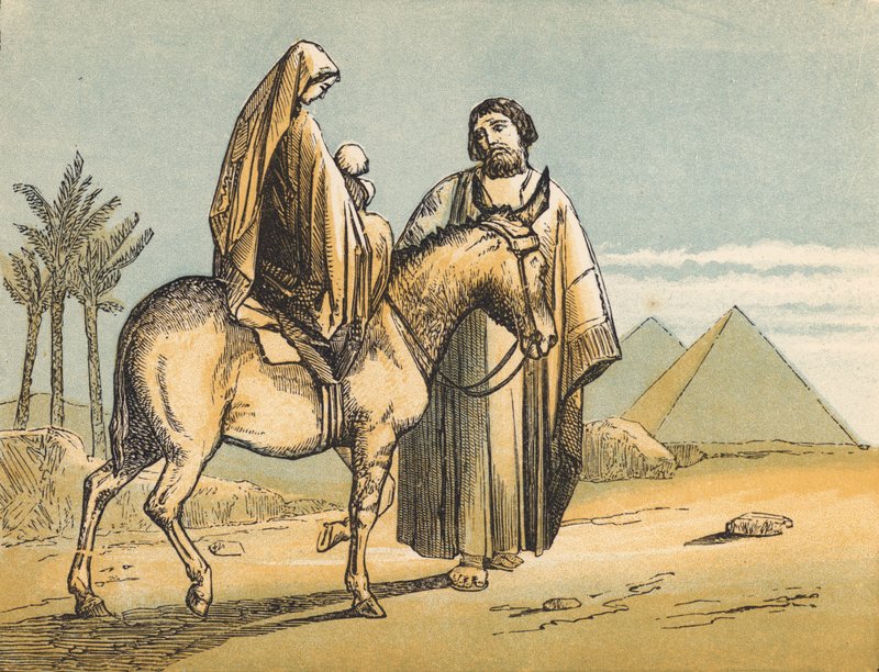 الرحلة إلى مصر (نقش ملون) بواسطة مدرسة اللغة الإنجليزية