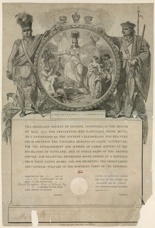 جمعية المرتفعات في لندن. تأسست عام 1778 بواسطة مدرسة اللغة الإنجليزية