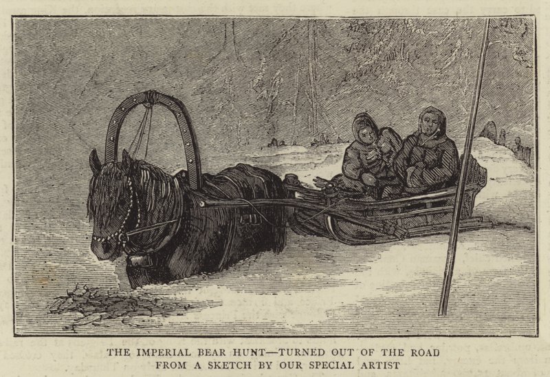 The Imperial Bear Hunt, turned out of the Road (engraving) بواسطة مدرسة اللغة الإنجليزية