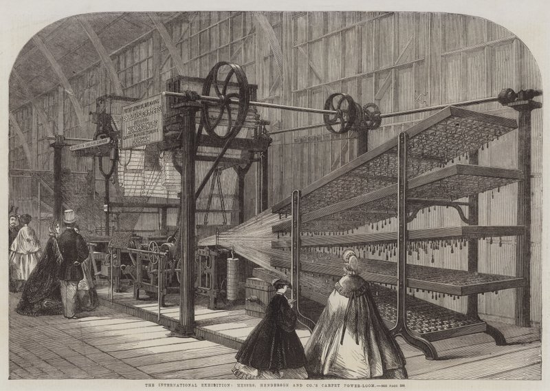 المعرض الدولي ، Messers Henderson and Company's Carpet Power-Loom (النقش) بواسطة مدرسة اللغة الإنجليزية