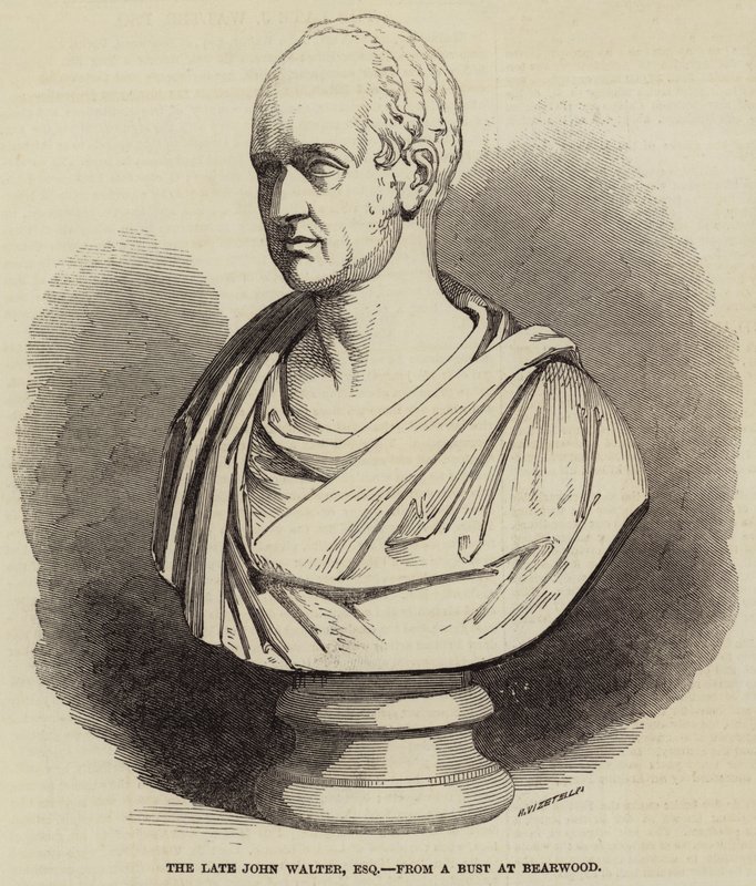 The Late John Walter, Esquire, from a Bust at Bearwood (engraving) بواسطة مدرسة اللغة الإنجليزية
