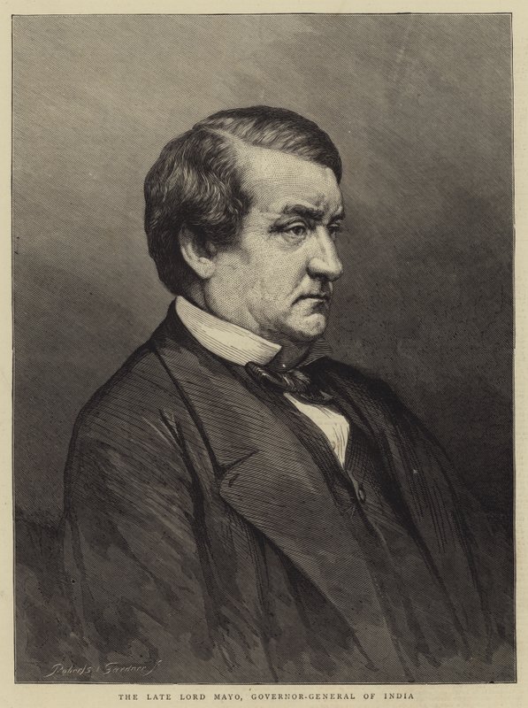 The Late Lord Mayo, Governor-General of India (engraving) بواسطة مدرسة اللغة الإنجليزية