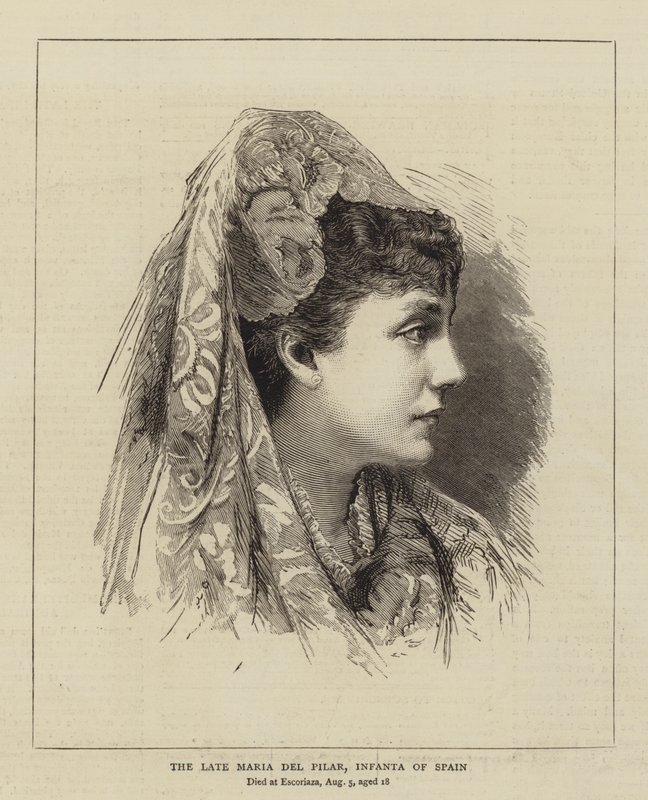 The Late Maria del Pilar, Infanta of Spain (engraving) بواسطة مدرسة اللغة الإنجليزية