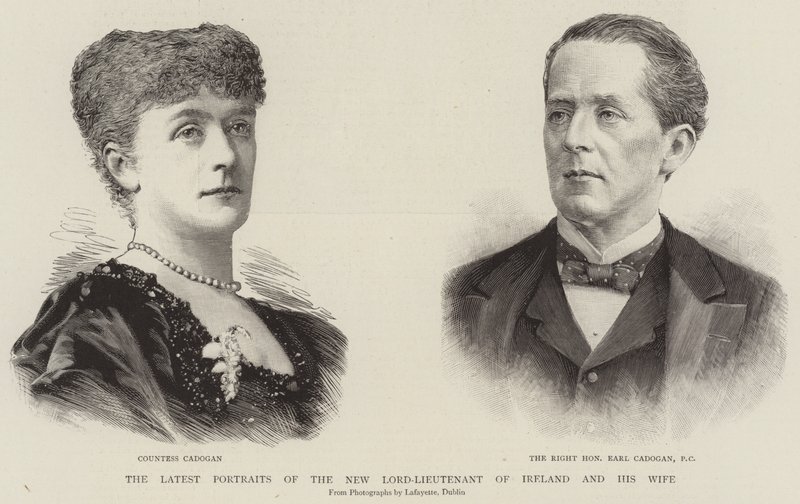 The Latest Portraits of the New Lord-Lieutenant of Ireland and his Wife (engraving) بواسطة مدرسة اللغة الإنجليزية
