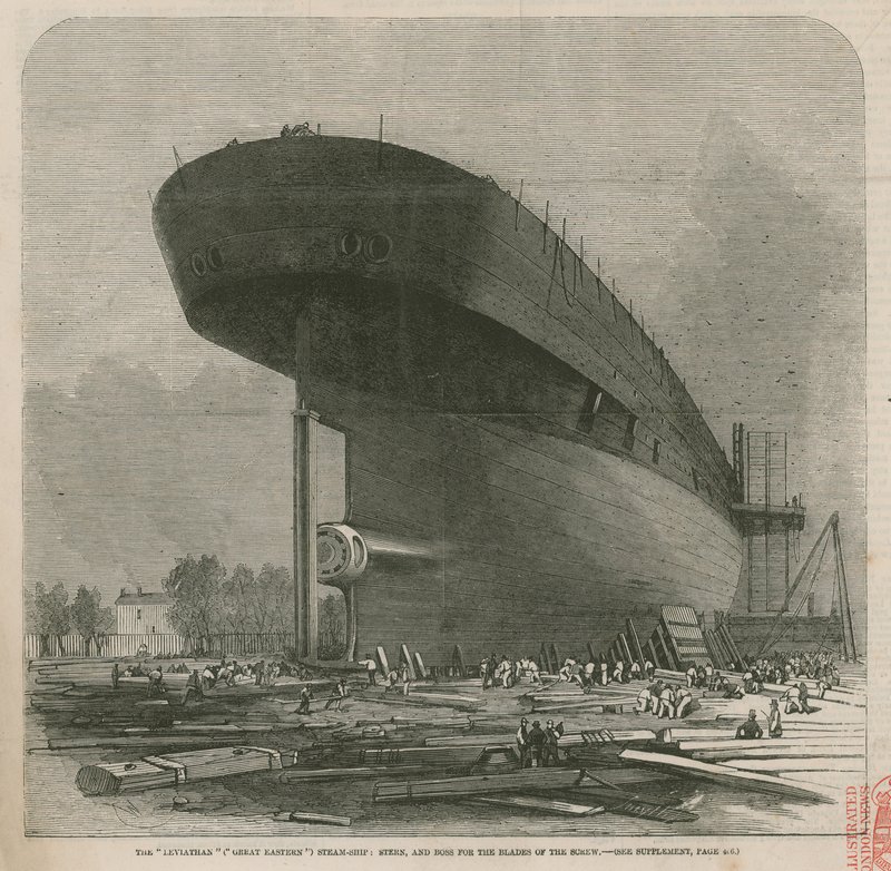 سفينة البخار Leviathan (الشرقية العظمى) ؛ صارمة ورئيسه لشفرات المسمار بواسطة مدرسة اللغة الإنجليزية