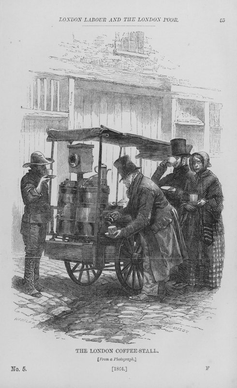 The London Coffee-Stall (engraving) بواسطة مدرسة اللغة الإنجليزية