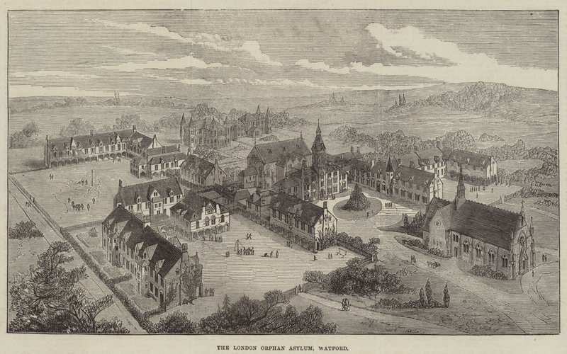 The London Orphan Asylum ، واتفورد (نقش) بواسطة مدرسة اللغة الإنجليزية