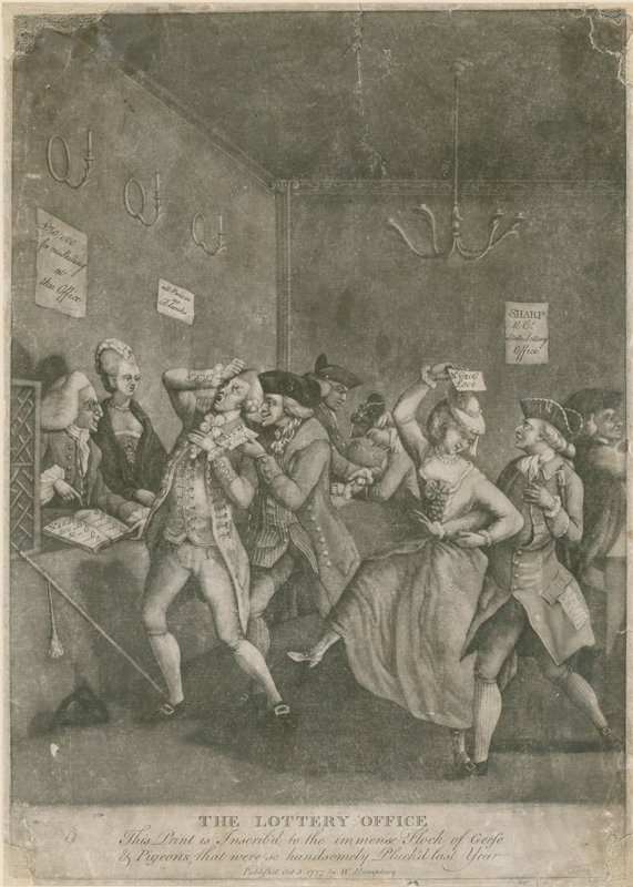 مكتب اليانصيب. 1777 بواسطة مدرسة اللغة الإنجليزية