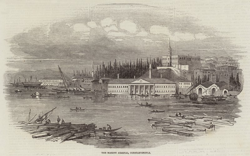 The Marine Arsenal, Constantinople (engraving) بواسطة مدرسة اللغة الإنجليزية
