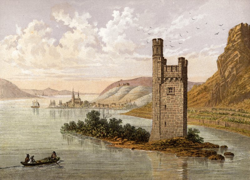برج الماوس ، بالقرب من Bingen على نهر الراين بواسطة مدرسة اللغة الإنجليزية