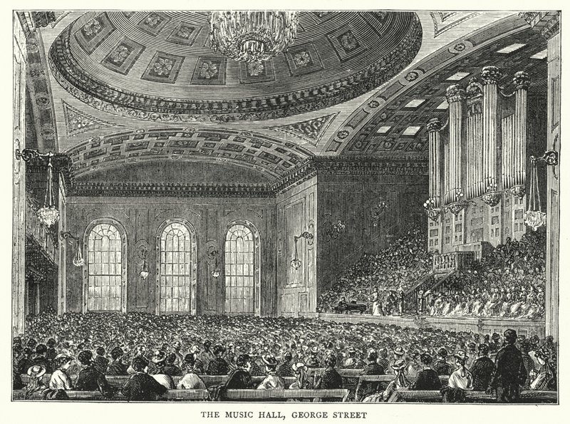The Music Hall, George Street (engraving) بواسطة مدرسة اللغة الإنجليزية