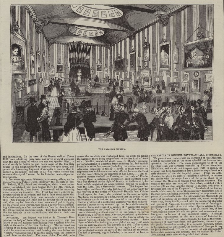 The Napoleon Museum, The Egyptian Hall, London (engraving) بواسطة مدرسة اللغة الإنجليزية