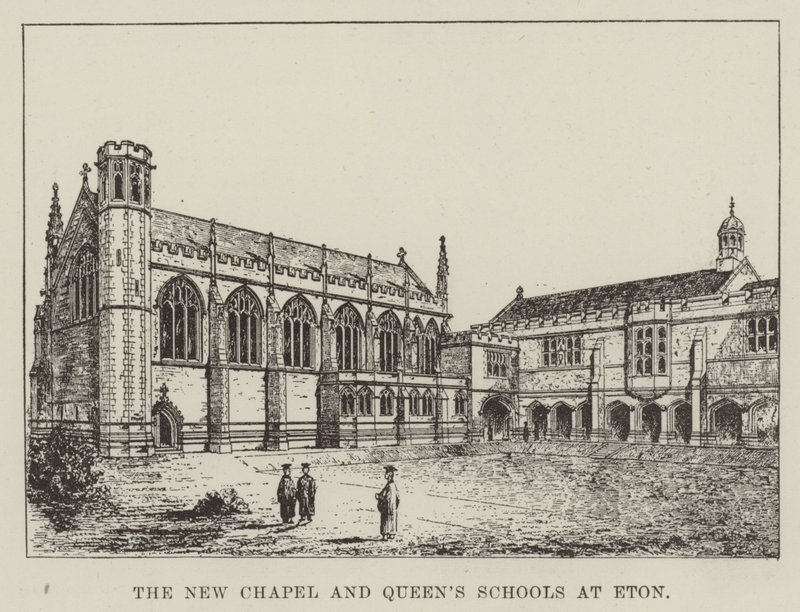 The New Chapel and Queen's Schools at Eton (نقش) بواسطة مدرسة اللغة الإنجليزية