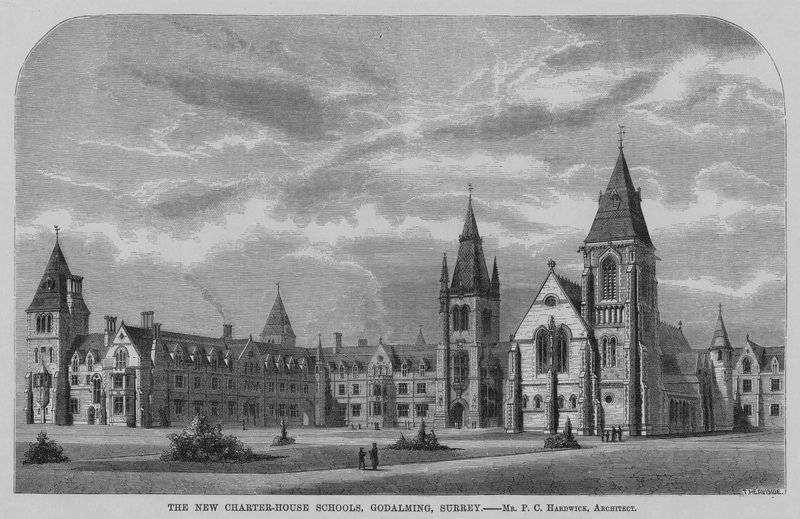The New Charter House Schools, Godalming, Surrey (engraving) بواسطة مدرسة اللغة الإنجليزية