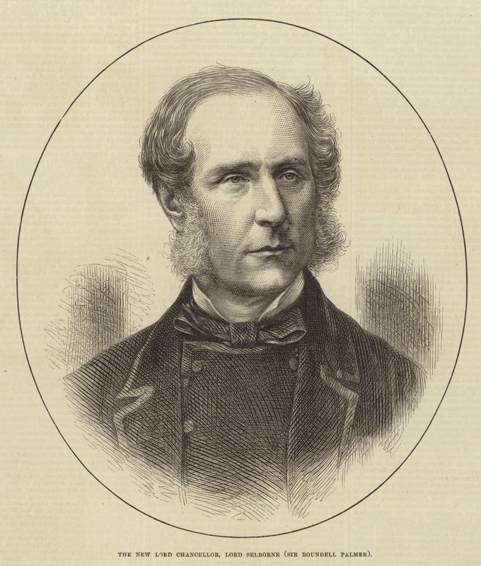 The New Lord Chancellor, Lord Selborne (Sir Roundell Palmer) (engraving) بواسطة مدرسة اللغة الإنجليزية