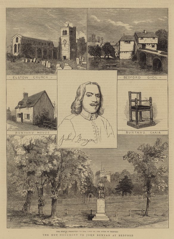 The New Monument to John Bunyan at Bedford (engraving) بواسطة مدرسة اللغة الإنجليزية
