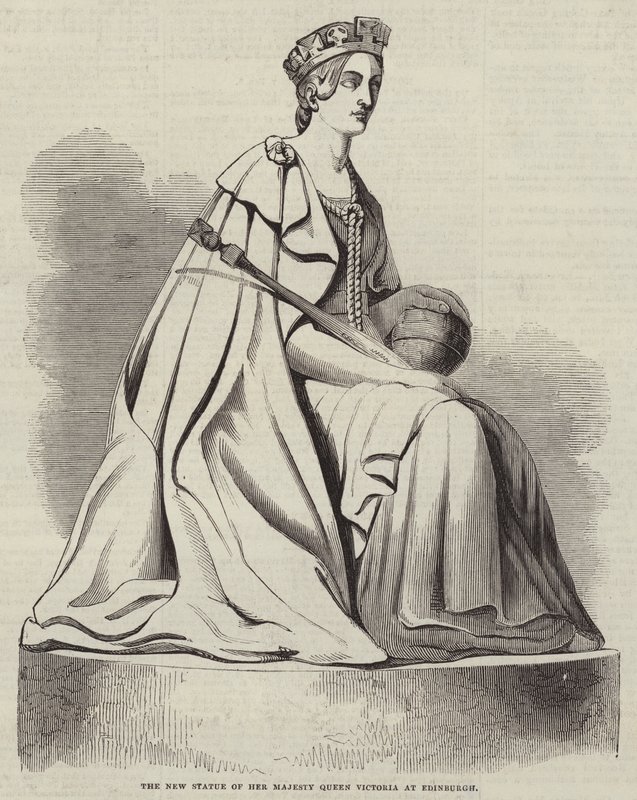 The New Statue of Her Majesty Queen Victoria at Edinburgh (engraving) بواسطة مدرسة اللغة الإنجليزية