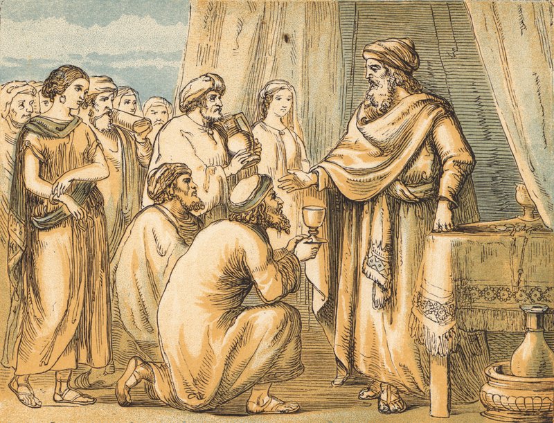 قرابين الخيمة (نقش ملون) بواسطة مدرسة اللغة الإنجليزية