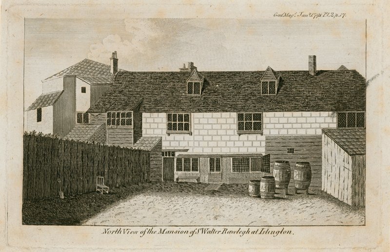 The Old Pied Bull (الخلفي) ، منزل السير والتر راليز بواسطة مدرسة اللغة الإنجليزية