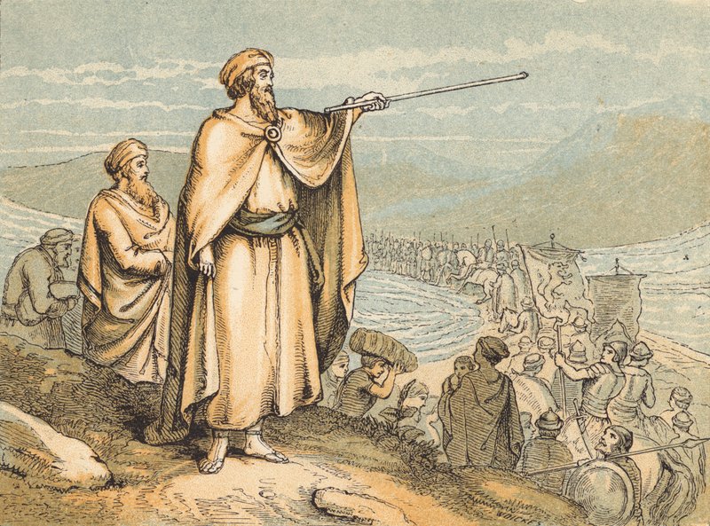 The Passage of the Red Sea (coloured engraving) بواسطة مدرسة اللغة الإنجليزية