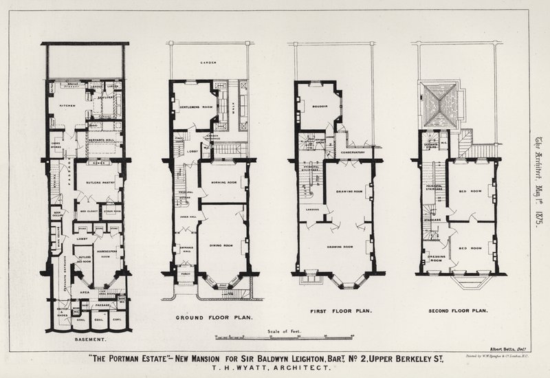 "The Portman Estate،" New Mansion for Sir Baldwyn Leighton، Baronet، No 2، Upper Berkeley Street (نقش) بواسطة مدرسة اللغة الإنجليزية