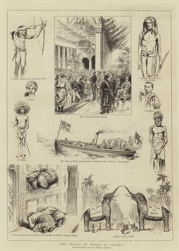 The Prince of Wales in Ceylon (engraving) بواسطة مدرسة اللغة الإنجليزية